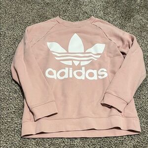 Adidas Blush Pink Crewneck with White Logo